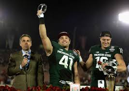 Accepting the Defensive MVP Award for the Rose Bowl